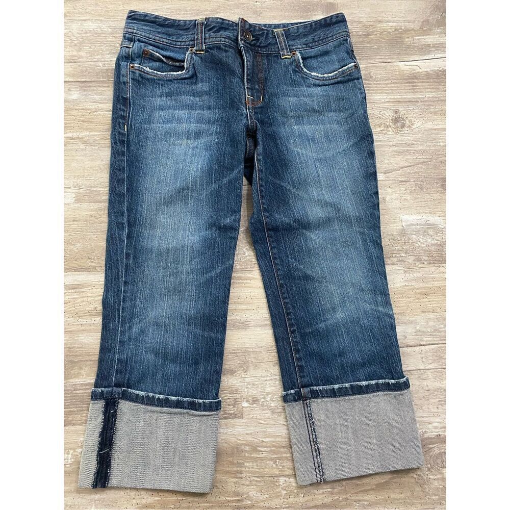 Mossimo Denim Capri Jeans Cropped Cuffed Juniors Size 5